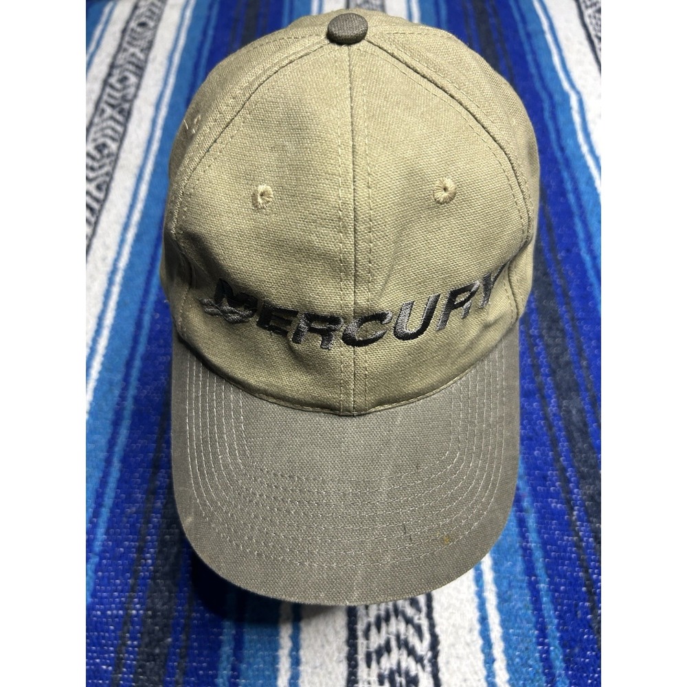 Mercury Marine Hat Cap Strap Tan Men's One Size Boating Embroidered Strap Back